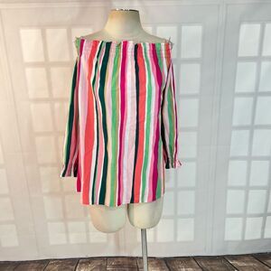 Lane Bryant NWT colorful striped off the shoulder blouse size 14/16